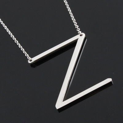 

Alphabet Necklace Silver Plated Initial Letter Alphabet A - Z Choker Pendant