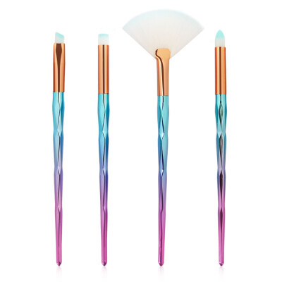 

Gobestart 4Pc Makeup Brushes Set Powder Foundation Eyeshadow Eyeliner Lip Cosmetic Brush