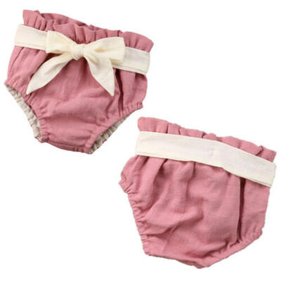 

Baby Short Pants Cotton Solid Bowknot Ruffled Bloomer Summer PP Diaper Cover