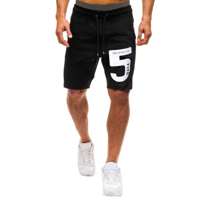 

Tailored Men Summer Letters Casual Elastic Joggings Sport Solid Baggy Pockets Short Pant