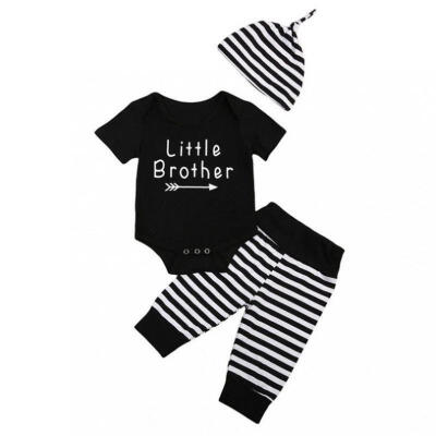 

Details about Newborn Baby Boy Outfits Clothes Little Brother Romper Bodysuit Pants 3pcs Set