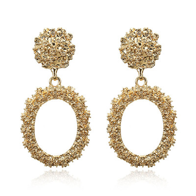 

2019 Vintage Earrings Big For Women Statement Drop Earrings Geometric Golden Color Metal Pendant Earrings Trend Fashion Jewelry