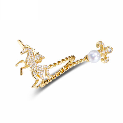 

Fashion Cartoon Cute Unicorn Ring Adjustable Alloy Crystal Finger Ring Jewelry