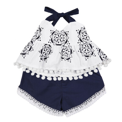 

Summer Baby Swing Top Baby Girls Clothing Infant Flower Ruffle Outfits Newborn Girl Shorts Clothes Sets