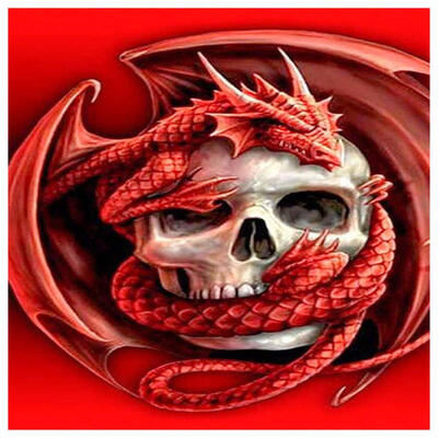 

5D DIY Full Drill Diamond Painting Red Skull Cross Stitch Embroidery Mosaic