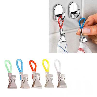 

Siaonvr Durable Tea Towel Hanging Clips Clip On Hook Loops Hand Towel Hangers 5Pcs