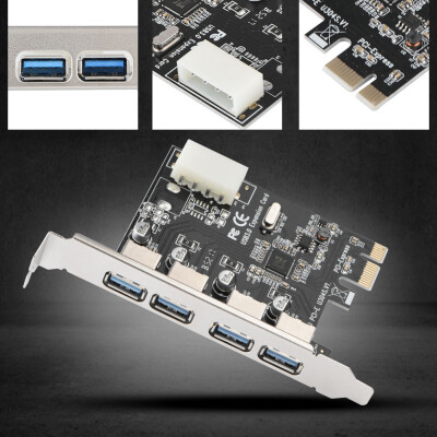 

Greensen PCIE to USB 30 Adapter 4 USB 30 Ports High 5Gbps PCIE to USB 30 Expansion Card