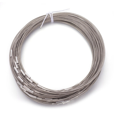 

Steel Wire Necklace Making with Magnetic Clasps Platinum Silver 1mm 18