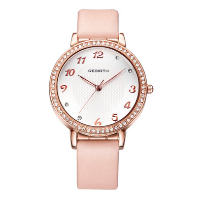 

REBIRTH Li Pofu high quality movement large dial quartz waterproof belt watch female strap with diamond