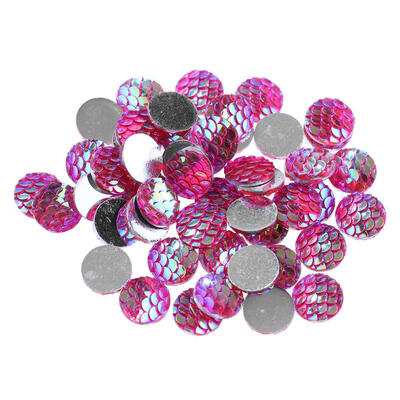 

50pcsLot 10mm Resin Fish Scale Rhinestones Charms Fittings for DIY Jewelry