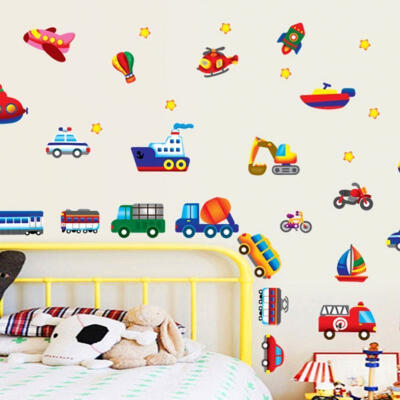 

Train Car Truck Helicopter Bus Removable Wall Sticker Decal Boy Kids Room Decor