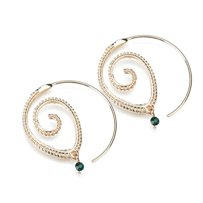 

Crystal Round Spiral Earrings For Women Water Drop Big Circle Earrings Fashion Jewelry