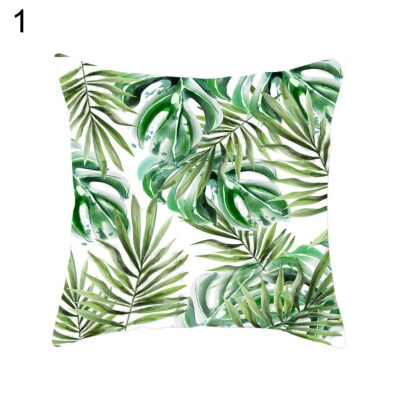 

Tropical Plant Leaf Pillow Case Cushion Cover Sofa Bed Car Cafe Office Decor