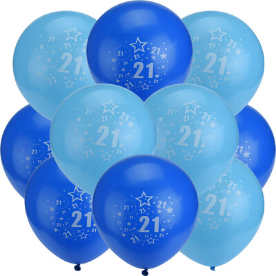 

Toponeto 10Pcs Light Blue And Blue Latex Balloons Age 21 Birthday Anniversary Party Gifts