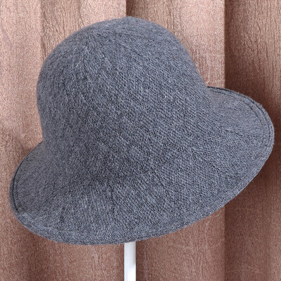 

Fall&Winter 2019 New Pure Rhombic Knitted Wool Cap Lady Outdoor Recreational Warming Pot Cap Fisherman Cap