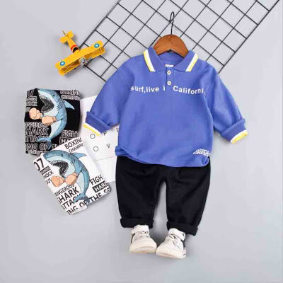 

Autumn Children Baby Boys Casual Long Sleeve Striped Print T-shirt Blouse TopsPants Trouser Set