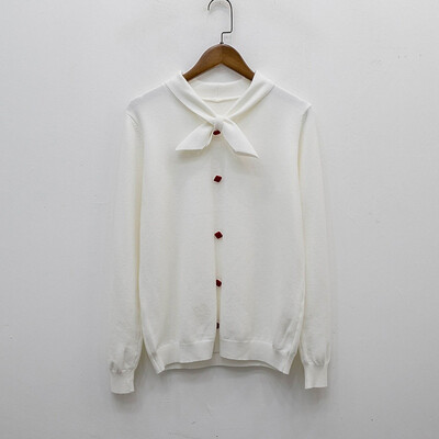 

Jumper Womens Spring Autumn Korean Sweet Bow Tie Knitted Pullover Female Kawaii Sweaters Solid Color Pull Femme