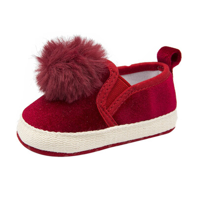 

Newborn Baby Boys Girls Crib Flock Ball Prewalker Soft Sole Anti-slip Shoes