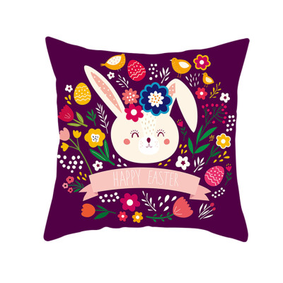 

〖Follure〗Easter Rabbit Print Pillow Case Polyester Sofa Car Cushion Cover Home Decor