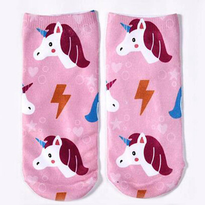 

Creative 1 Pair Unisex Unicorn Socks Cotton 3D Printed Low Cut Ankle Sock