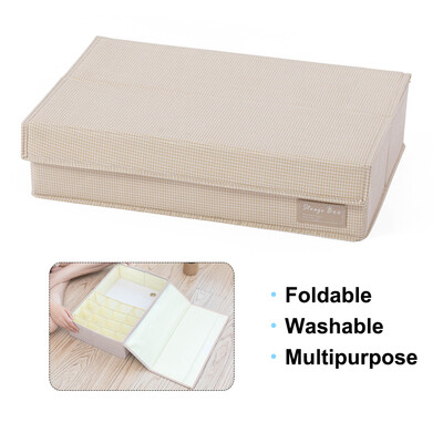 

Organizer Box Desktop Comestics Drawer Make-up Underwear Storage Type Box Saving Space Foldable Washable Multipurpose Receiving Bo