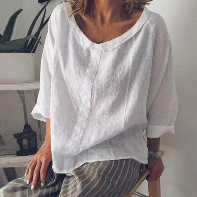 

Summer Womens Loose Lapel Long Sleeve Casual Beach Party Shirt Tops Blouse New