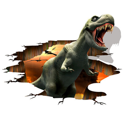 

Boy Kids Room - Vinyl Wall Sticker Removable 3D Looking Dinosaur Rex Decor Decal