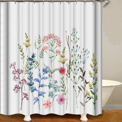 

Shower Curtain Flowers Trees Print Blackout Curtains Waterproof Mildew-proof Bathroom Curtain 71"x71"