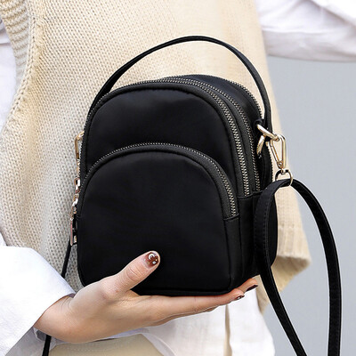 

Tailored Fashion Ladies Versatile Nylon Multi-Layer Zipper Handbag Shoulder Messenger Bag