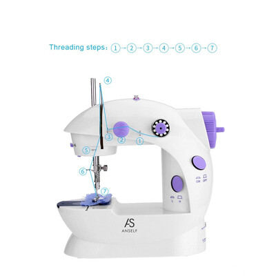 

Hot ANSELF Mini Electric Sewing Machine with Light for DIY Craftspeople EU Plug Q5Z0