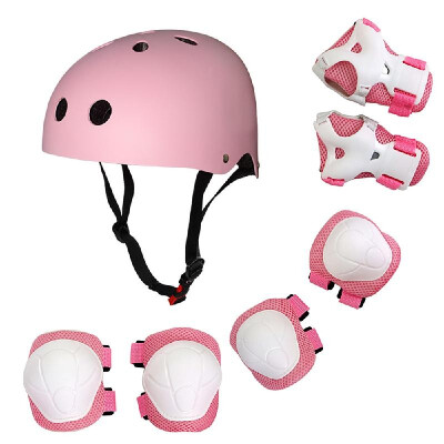 

Children Protective Gear Set 7 in 1 Adjustable Helment Knee Elbow Wrist Pads for Kids Skateboard Scooter Skating