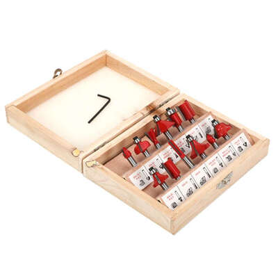 

12pcs 14 635mm Shank Router Bit Alloy Milling Cutter Set for Woodworking Mill Wood Cutting Tool