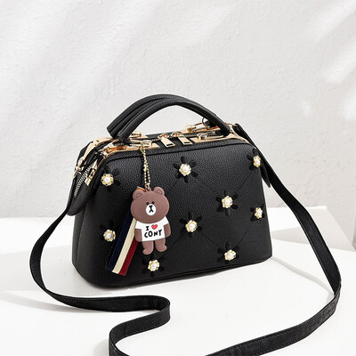 

2019 spring new European&American fashion womens handbags solid color steel clip handbags foreign trade hot bags