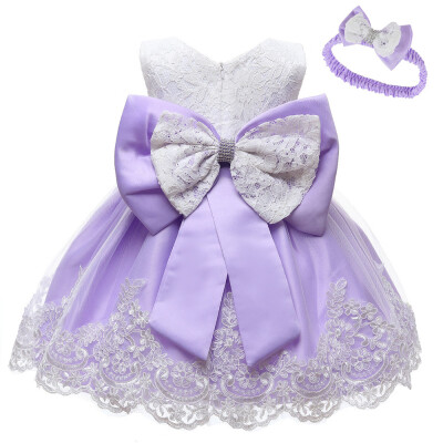 

Newborn Baby Girls Dress Sequins Lace Flower Birthday princess Dress Infant party costume