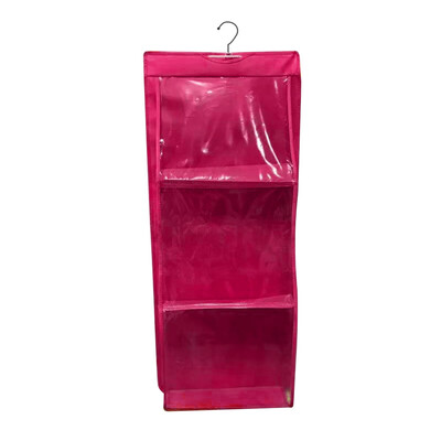 

Hanging Closet Organizer Clear Foldable Handbag Purse Storage Bag 35Inx14In
