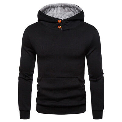 

Men Casual Loose Sweater Sports Hoodies Coat Long Sleeve Button Warm Pullover