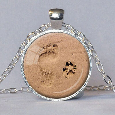 

Fashion Silver Dog Paw Print Footprint Pendant Necklace for Lover Jewelry Gift