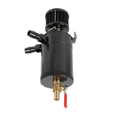 

2-Port Aluminum Alloy Oil Catch Can Tank with Breather FilterDrain Valve