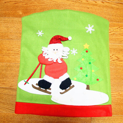 

〖Follure〗Christmas Santa Claus Chair Back Cover Snowman Elk Ski Dinner Table Party Decor