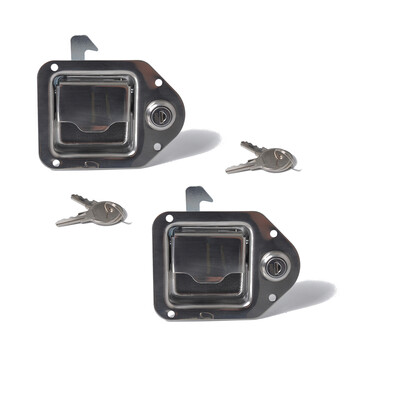

2PCS Stainless Steel Paddle Latch 110x83MM&Keys Compatible for Tool Box Lock Trailer Caravan Truck