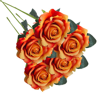 

Siaonvr 5 Pcs Artificial Silk Fake Flowers Rose Flower Wedding Bouquet Home Decor A