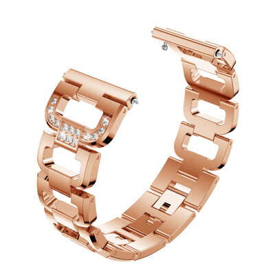 

〖Follure〗Fashion D Word Crystal Metal Watch Band Wrist Strap For Fitbit Versa BK