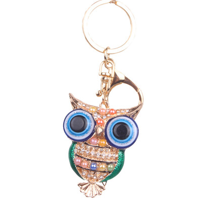 

Creative Owl Metal Diamond Keychain Bags Jewelry Pendant Customized Boys&Girls Small Gifts