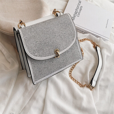 

Diamond Square bag 2019 Summer Fashion New High Quality PU Leather Womens Designer Handbag Lock Chain Shoulder Messenger bagas