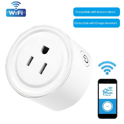 

2Pcs Mini Intelligent Socket Plug WIFI Remote Control Timing Switch Support Voice Control with ONOFF Button