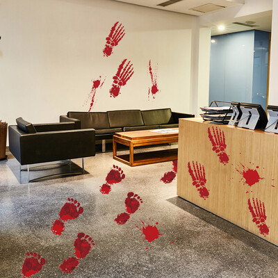 

Siaonvr Bloody Footprints Floor Clings Halloween Vampire Zombie Party Decor Stickers