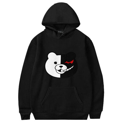 

Herqw61 Mens Game Danganronpa Monokuma Bear Hoodie Ultimate Gamer Cosplay Pullover Sweatshirt