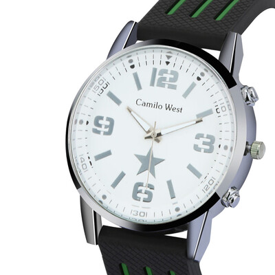 

Gobestart Fashion Outdoor Sports Watch Silicone Strap Precision Scale Dial Mens Watch
