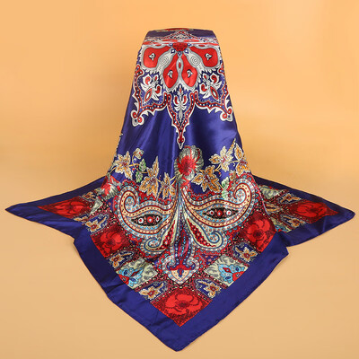 

Simulation silk scarf spot wholesale 90cm satin large square scarf Yiwu scarf factory direct sales special gift