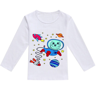 

Toddler Baby Kids Boys Girls Spring Cartoon Print Tops T-shirt Casual Clothes
